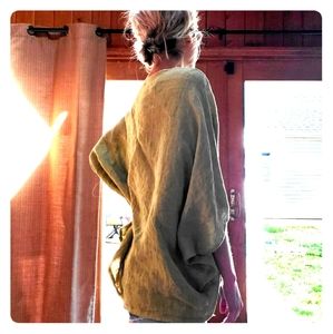 Vintage, Authentic Italian 100% Linen Top, OS, EUC